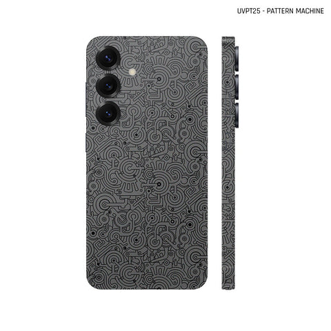 Dán Skin Samsung Galaxy S25 Series Vân Nổi Pattern Machine Xám | UVPT25