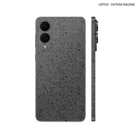 Dán Skin Samsung Galaxy S25 Series Vân Nổi Pattern Machine Xám | UVPT25