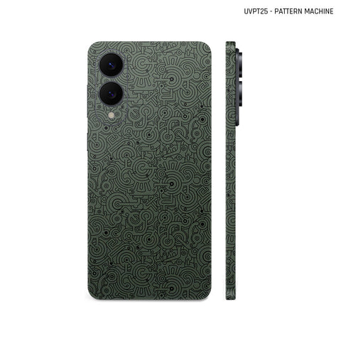 Dán Skin Samsung Galaxy S25 Series Vân Nổi Pattern Machine Xanh Midnight | UVPT25