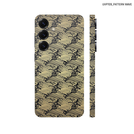 Dán Skin Samsung Galaxy S25 Series Vân Nổi Pattern Wave Vàng Đồng | UVPT09