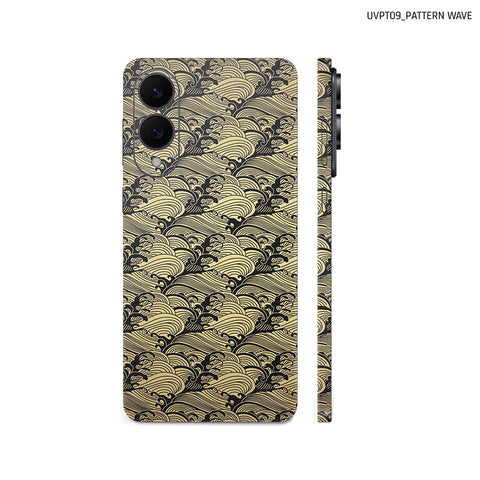 Dán Skin Samsung Galaxy S25 Series Vân Nổi Pattern Wave Vàng Đồng | UVPT09