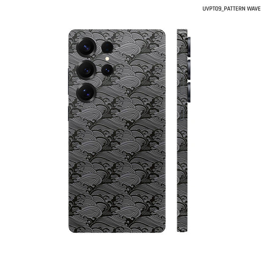 Dán Skin Samsung Galaxy S25 Series Vân Nổi Pattern Wave Xám | UVPT09