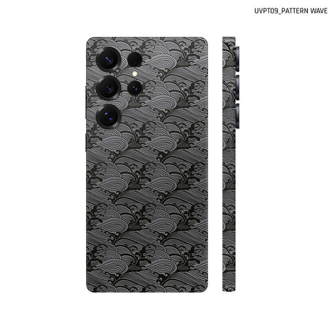 Dán Skin Samsung Galaxy S25 Series Vân Nổi Pattern Wave Xám | UVPT09
