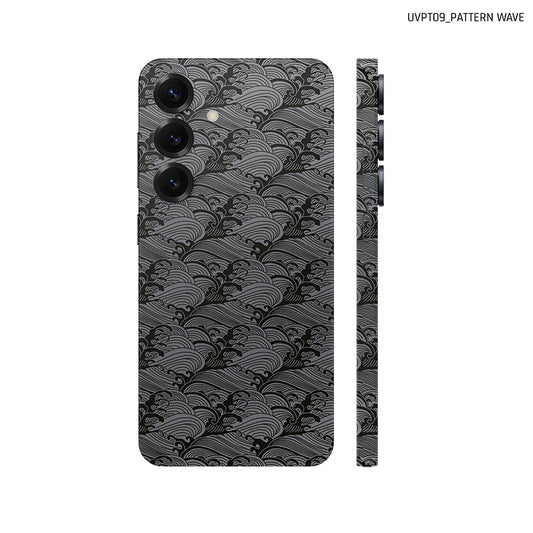 Dán Skin Samsung Galaxy S25 Series Vân Nổi Pattern Wave Xám | UVPT09