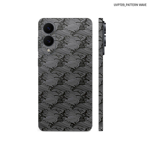 Dán Skin Samsung Galaxy S25 Series Vân Nổi Pattern Wave Xám | UVPT09