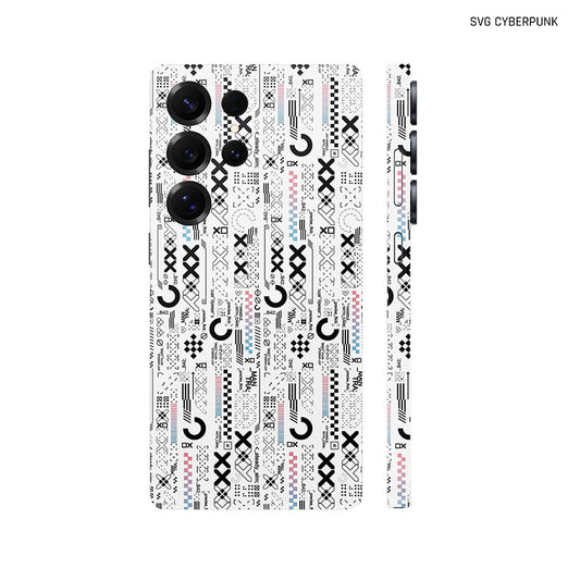 Dán Skin Samsung Galaxy S24 Series Chủ Đề SVG | SVG CYBERPUNK Trắng