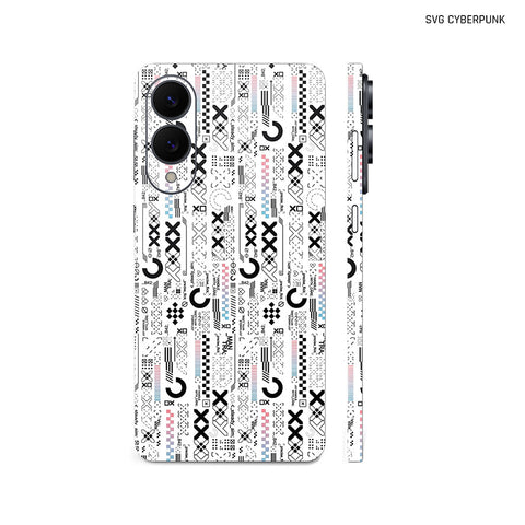 Dán Skin Samsung Galaxy S25 Series Chủ Đề SVG | SVG CYBERPUNK Trắng