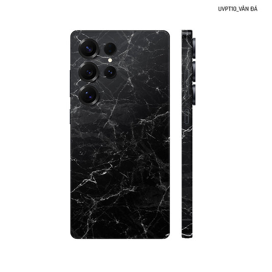Dán Skin Samsung Galaxy S25 Series Vân Nổi Vân Đá Đen | UVPT10
