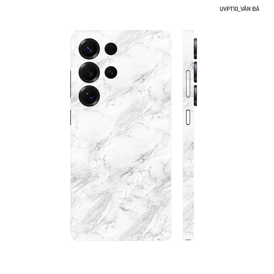 Dán Skin Samsung Galaxy S25 Series Vân Nổi Vân Đá Trắng | UVPT10