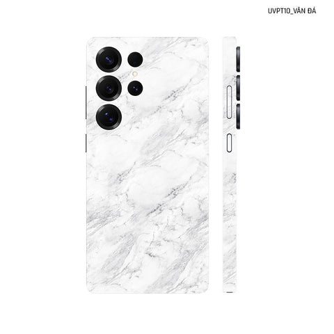 Dán Skin Samsung Galaxy S25 Series Vân Nổi Vân Đá Trắng | UVPT10