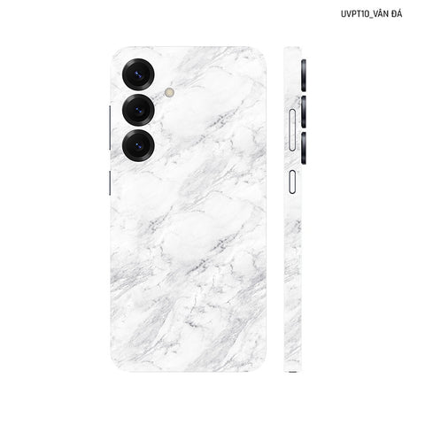 Dán Skin Samsung Galaxy S25 Series Vân Nổi Vân Đá Trắng | UVPT10