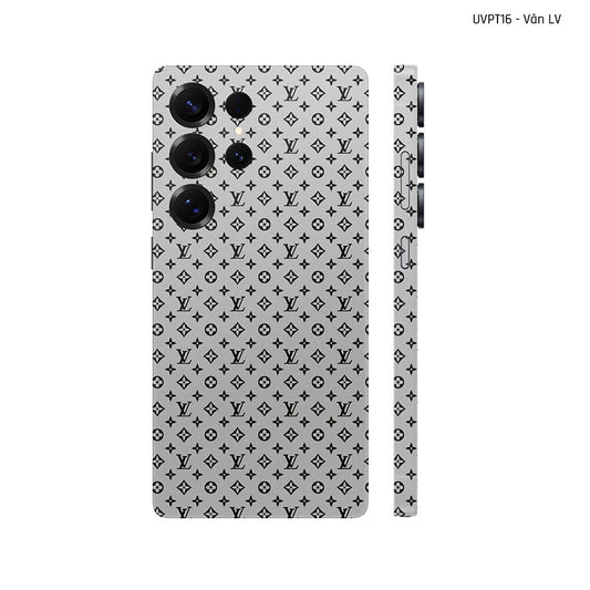 Dán Skin Samsung Galaxy S25 Series Vân Nổi LV Bạc | UVPT16