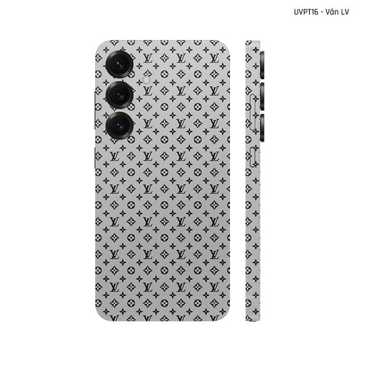 Dán Skin Samsung Galaxy S25 Series Vân Nổi LV Bạc | UVPT16