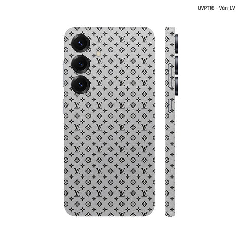 Dán Skin Samsung Galaxy S25 Series Vân Nổi LV Bạc | UVPT16