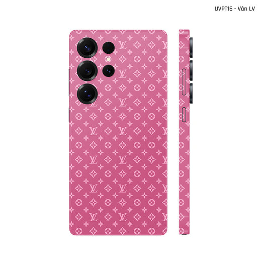 Dán Skin Samsung Galaxy S25 Series Vân Nổi LV Hồng | UVPT16