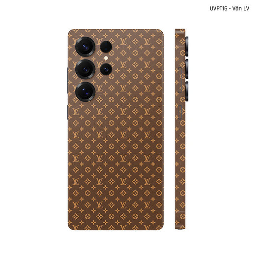 Dán Skin Samsung Galaxy S25 Series Vân Nổi LV Nâu | UVPT16