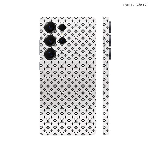 Dán Skin Samsung Galaxy S25 Series Vân Nổi LV Trắng | UVPT16