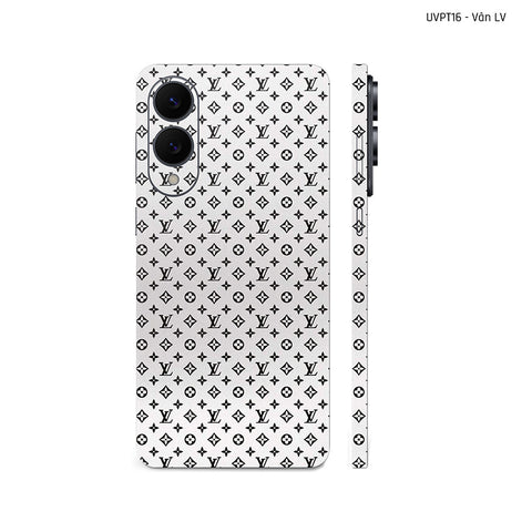 Dán Skin Samsung Galaxy S25 Series Vân Nổi LV Trắng | UVPT16