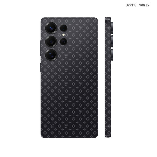 Dán Skin Samsung Galaxy S25 Series Vân Nổi LV Xanh Đen | UVPT16