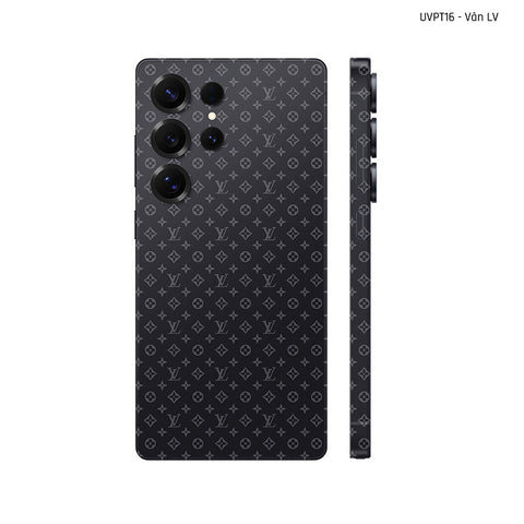 Dán Skin Samsung Galaxy S25 Series Vân Nổi LV Xanh Đen | UVPT16