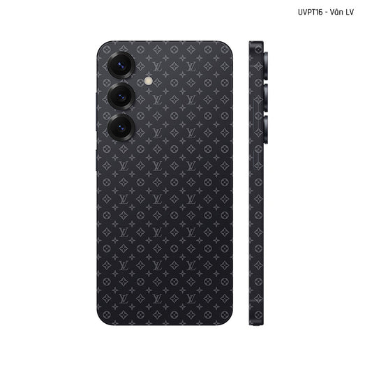 Dán Skin Samsung Galaxy S25 Series Vân Nổi LV Xanh Đen | UVPT16