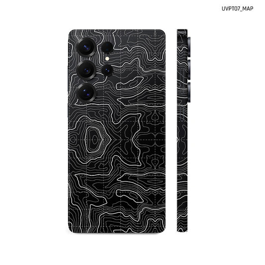Dán Skin Samsung Galaxy S25 Series Vân Nổi Map Đen Trắng | UVPT07