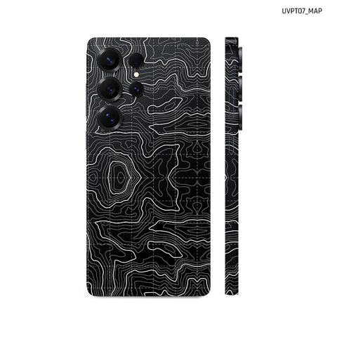 Dán Skin Samsung Galaxy S25 Series Vân Nổi Map Đen Trắng | UVPT07