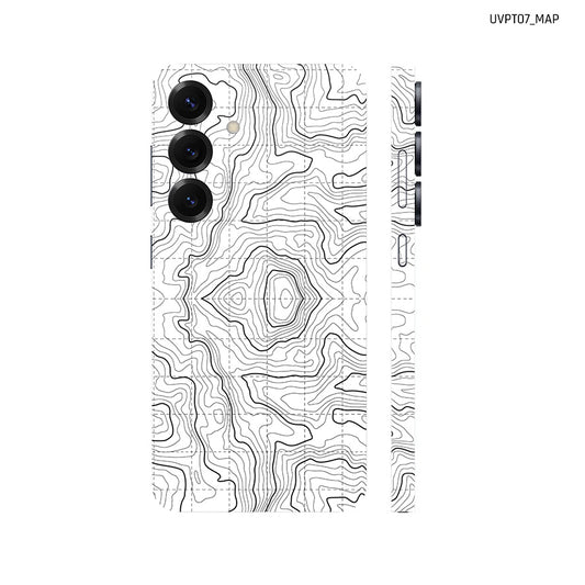 Dán Skin Samsung Galaxy S25 Series Vân Nổi Map Trắng | UVPT07