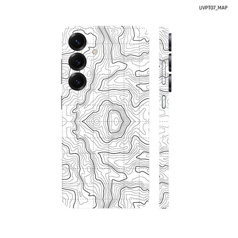 Dán Skin Samsung Galaxy S25 Series Vân Nổi Map Trắng | UVPT07