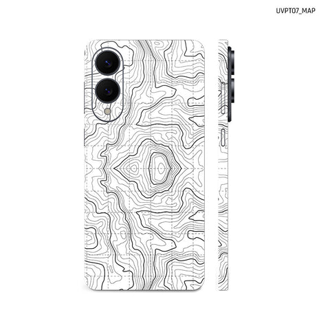 Dán Skin Samsung Galaxy S25 Series Vân Nổi Map Trắng | UVPT07