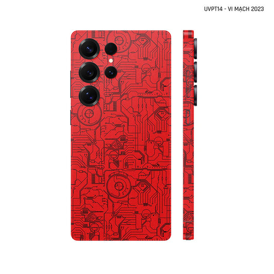 Dán Skin Samsung Galaxy S25 Series Vân Nổi Vi Mạch 2023 Đỏ | UVPT14