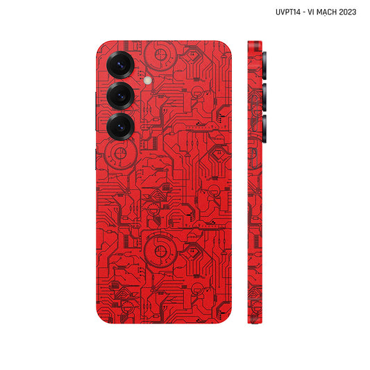 Dán Skin Samsung Galaxy S25 Series Vân Nổi Vi Mạch 2023 Đỏ | UVPT14