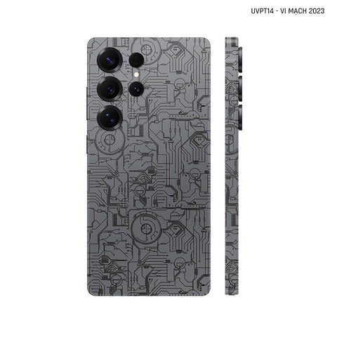 Dán Skin Samsung Galaxy S25 Series Vân Nổi Vi Mạch 2023 Xám | UVPT14