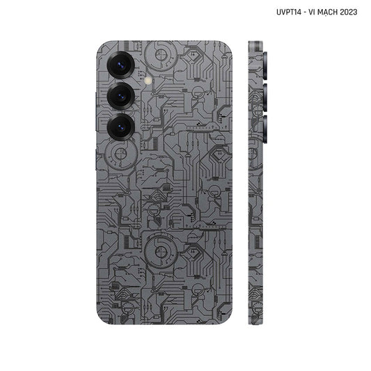 Dán Skin Samsung Galaxy S25 Series Vân Nổi Vi Mạch 2023 Xám | UVPT14