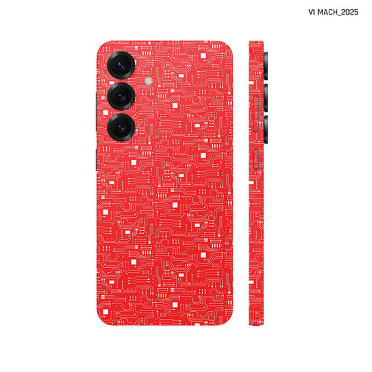 Dán Skin Samsung Galaxy S25 Series Vân Nổi Vi Mạch 2025 Đỏ