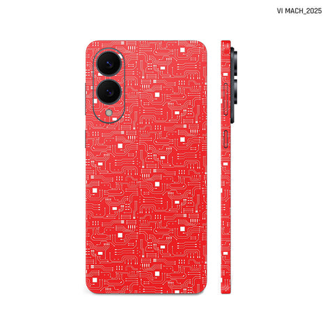 Dán Skin Samsung Galaxy S25 Series Vân Nổi Vi Mạch 2025 Đỏ