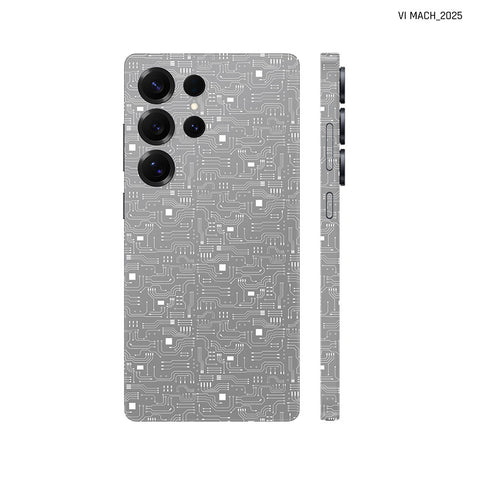 Dán Skin Samsung Galaxy S25 Series Vân Nổi Vi Mạch 2025 Xám
