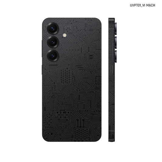 Dán Skin Samsung Galaxy S25 Series Vân Nổi Vi Mạch Đen | UVPT01