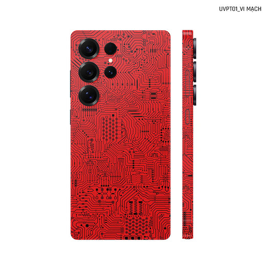 Dán Skin Samsung Galaxy S25 Series Vân Nổi Vi Mạch Đỏ | UVPT01