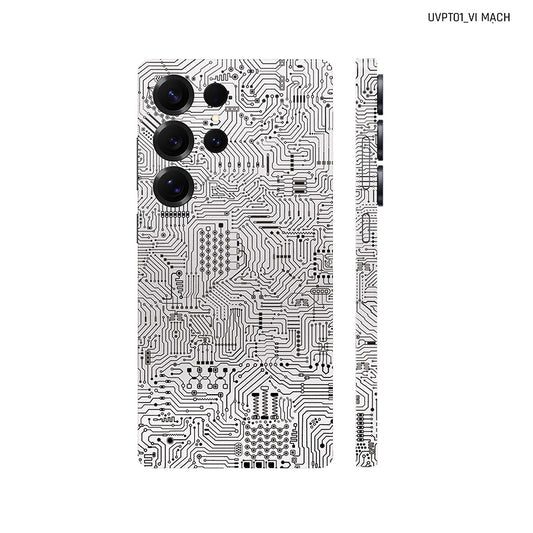 Dán Skin Samsung Galaxy S25 Series Vân Nổi Vi Mạch Trắng | UVPT01