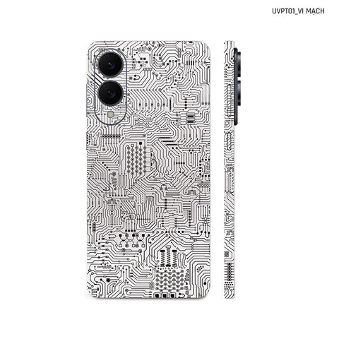 Dán Skin Samsung Galaxy S25 Series Vân Nổi Vi Mạch Trắng | UVPT01
