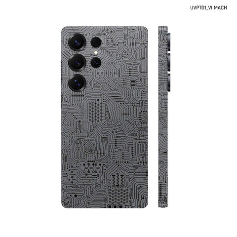 Dán Skin Samsung Galaxy S25 Series Vân Nổi Vi Mạch Xám | UVPT01