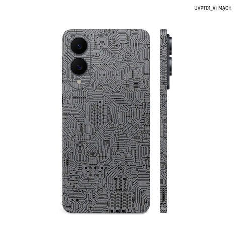 Dán Skin Samsung Galaxy S25 Series Vân Nổi Vi Mạch Xám | UVPT01