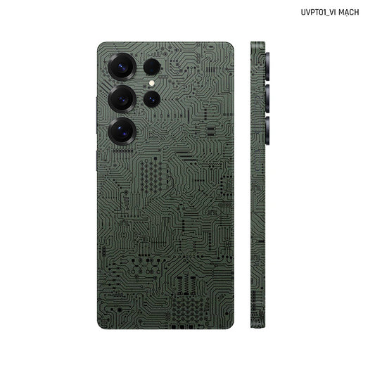 Dán Skin Samsung Galaxy S25 Series Vân Nổi Vi Mạch Xanh Midnight | UVPT01
