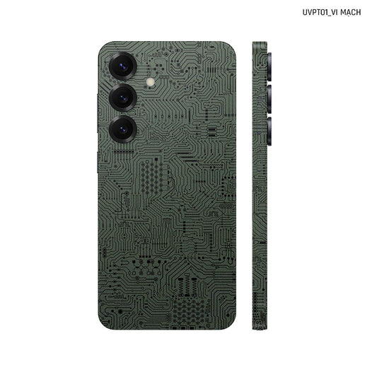 Dán Skin Samsung Galaxy S25 Series Vân Nổi Vi Mạch Xanh Midnight | UVPT01