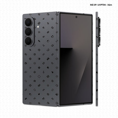 Dán Skin Galaxy Z Fold 8 | Ultra Vân Nổi ICON Xám | UVPT04