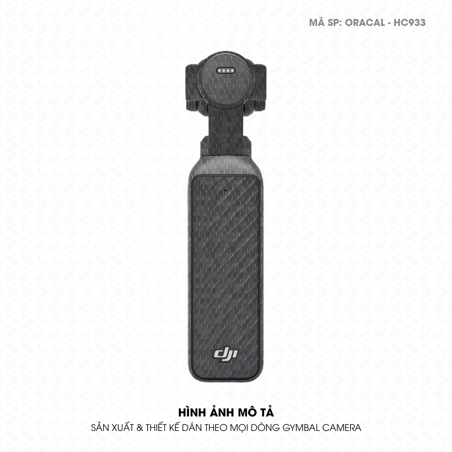 Dán Skin Gimbal Camera Vân Tổ Ong Xám | ORACAL-HC933