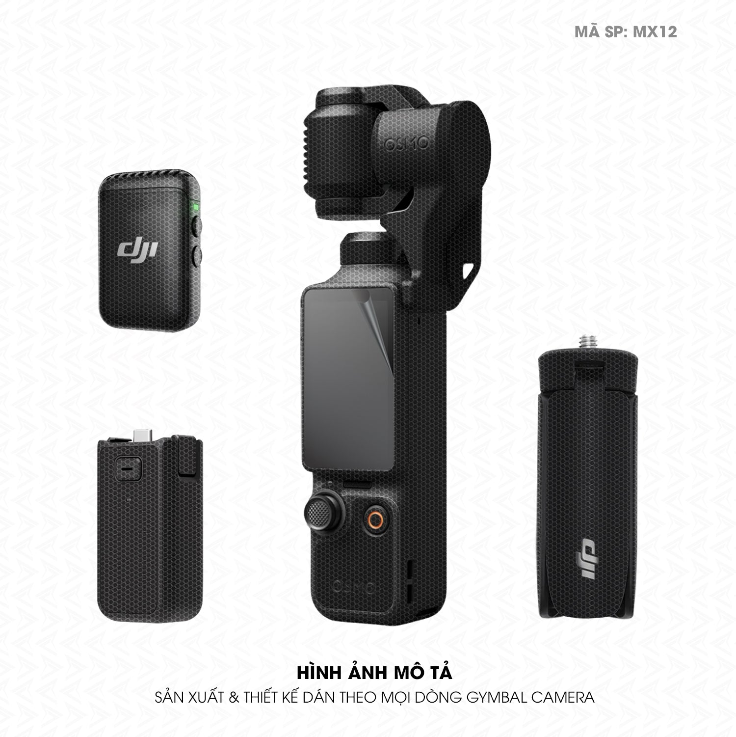 Dán Skin Gimbal Camera Vân Matrix Black | MX12
