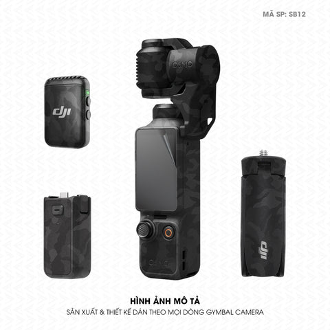 Dán Skin Gimbal Camera Vân Camo Đen | SB12