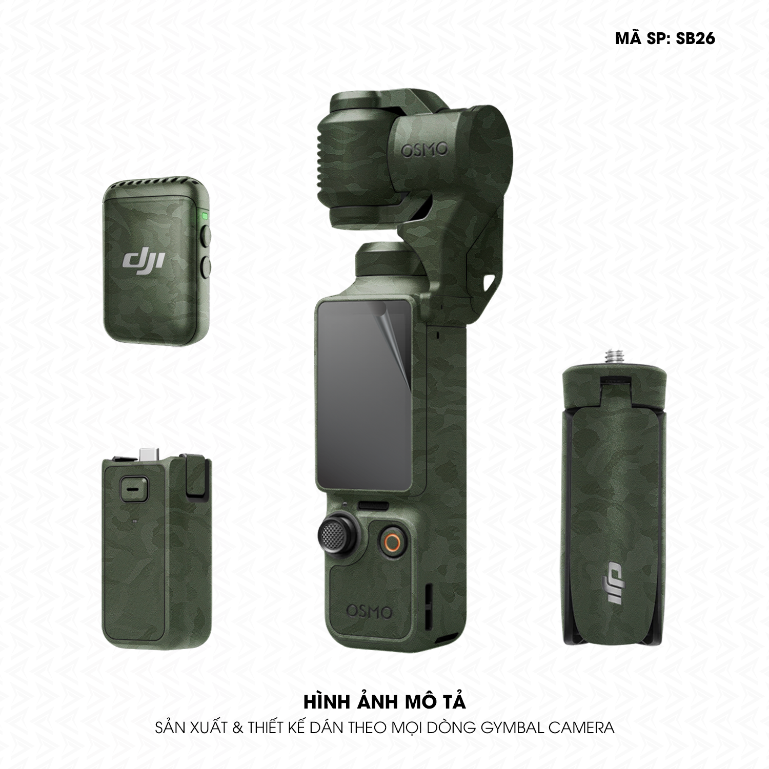 Dán Skin Gimbal Camera Vân Camo Xanh | SB26